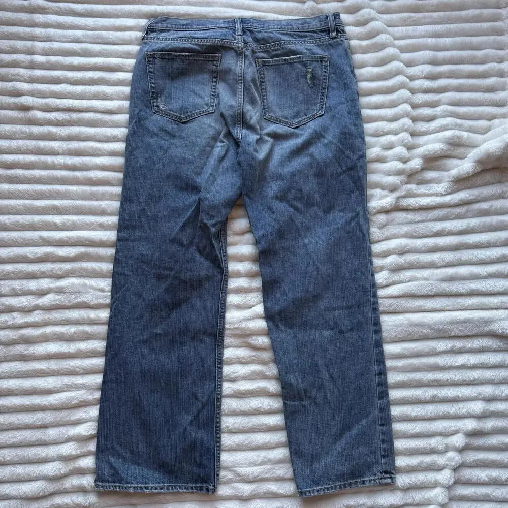 Men's Banana Republic Straight Leg Jeans Medium Wash‎ Distressed 34 x 30